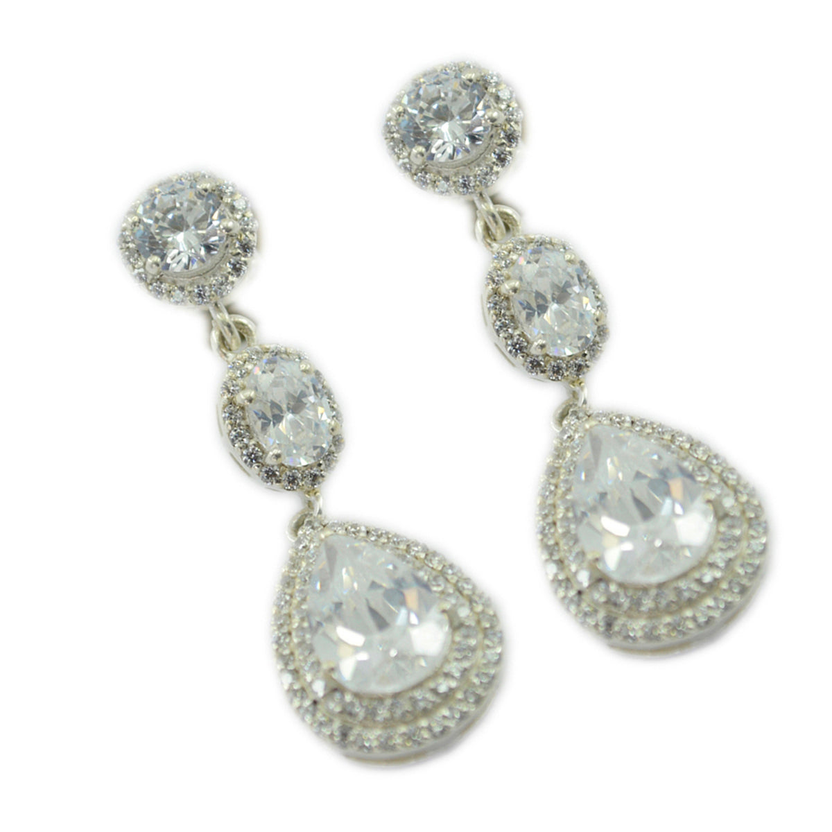 Aisha White Edgy multiple Stud Earring