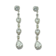Putri White Edgy multiple Stud Earring Cubic Zirconia White Stud
