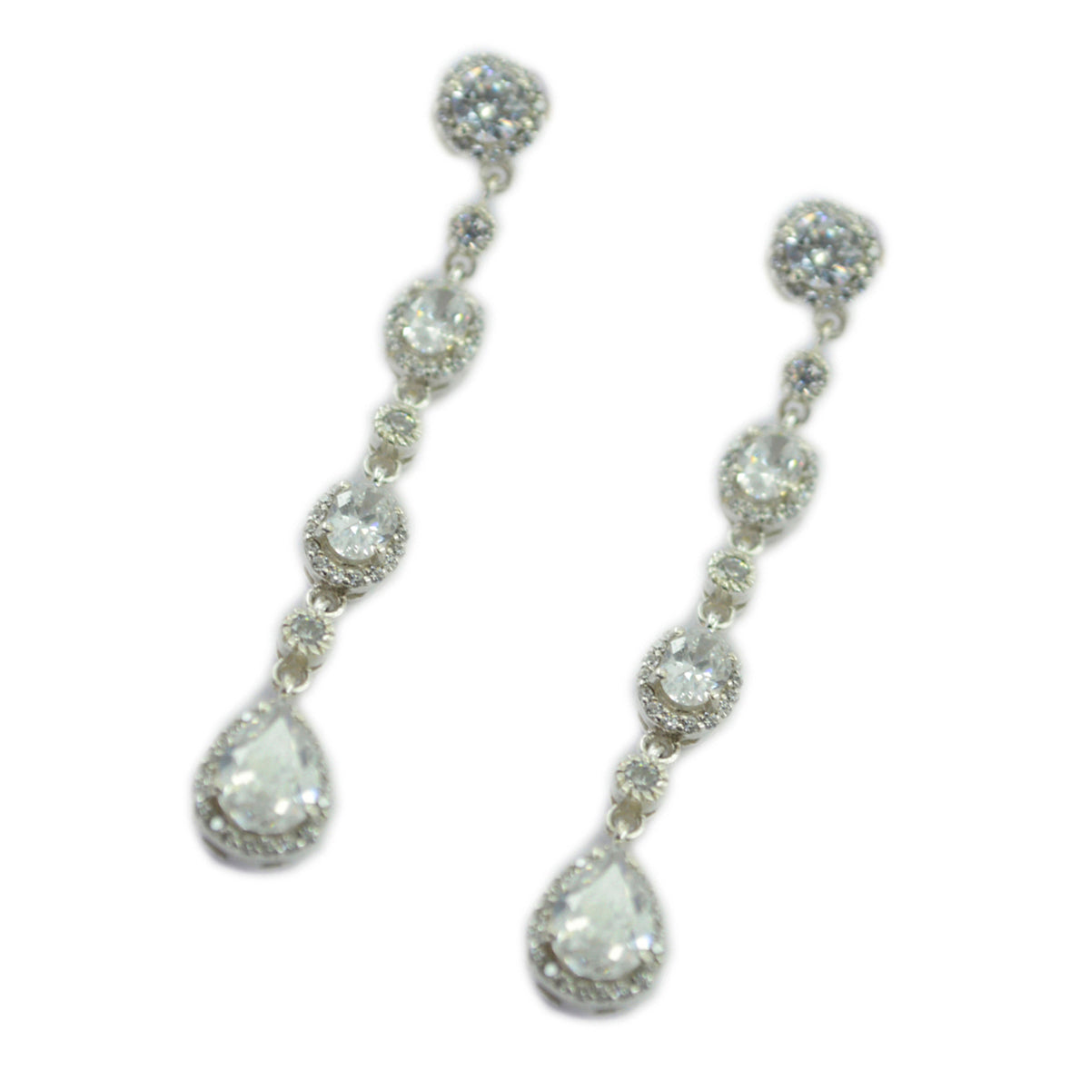 Putri White Edgy multiple Stud Earring