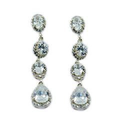 Zara White Edgy multiple Stud Earring Cubic Zirconia White Stud