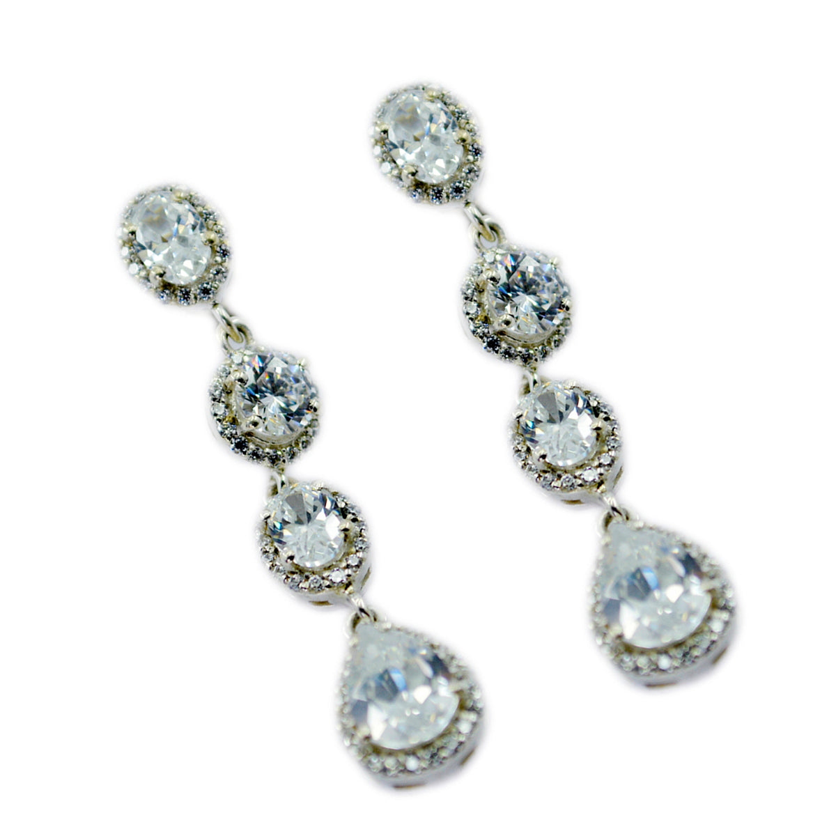 Zara White Edgy multiple Stud Earring