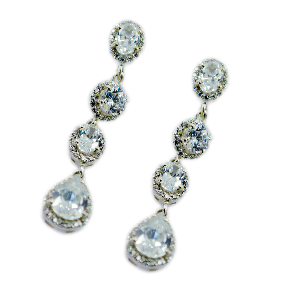 Zara White Edgy multiple Stud Earring