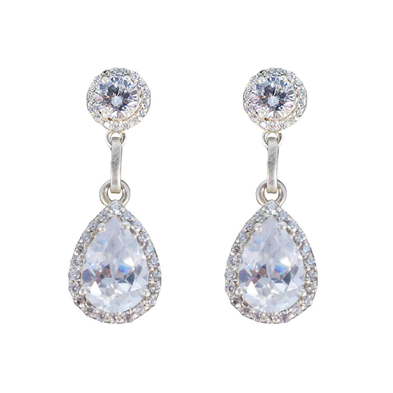 Angel White Edgy multiple Stud Earring White CZ White Stud