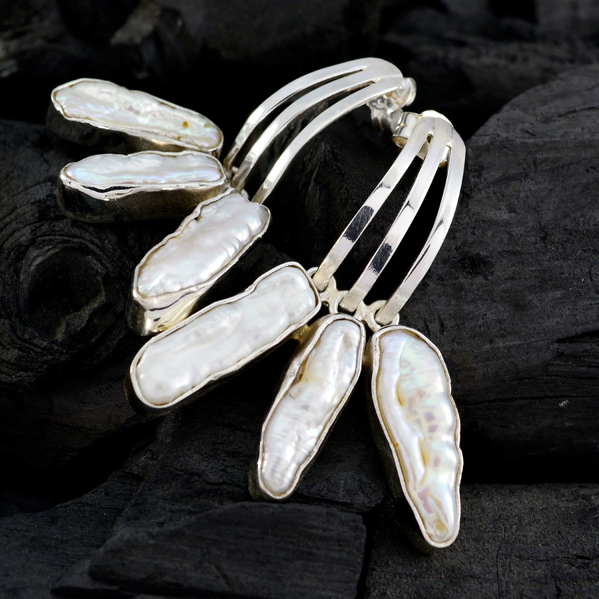Katharina White Statement multiple Stud Earring