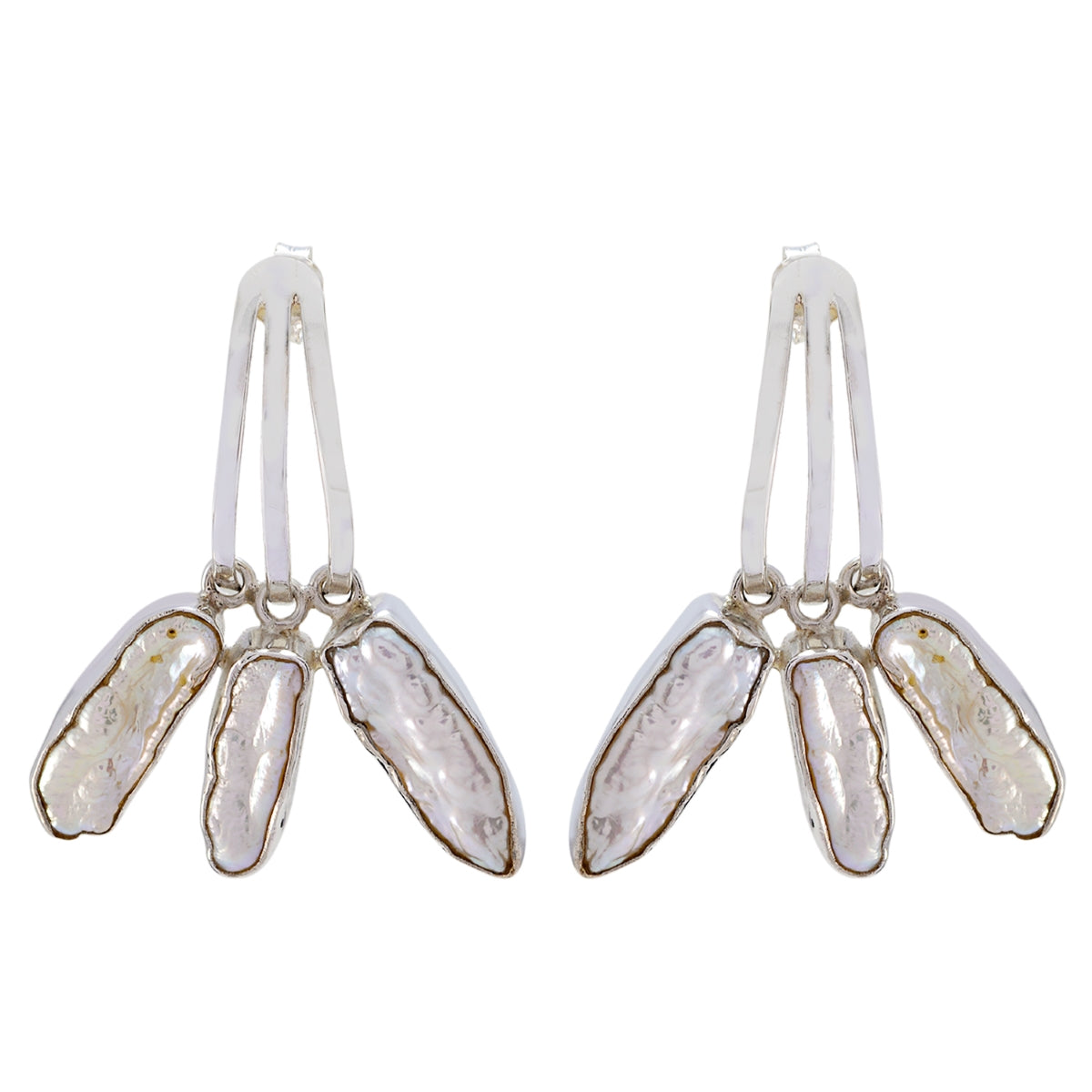 Katharina White Statement multiple Stud Earring Pearl White Stud