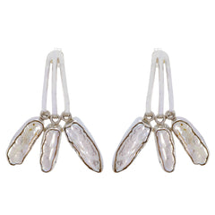 Katharina White Statement multiple Stud Earring Pearl White Stud
