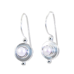 Eun ji White Tiny Solitaire Dangle Earring Pearl White Dangle