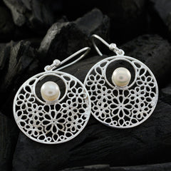 Layla White Mid weight Solitaire Dangle Earring