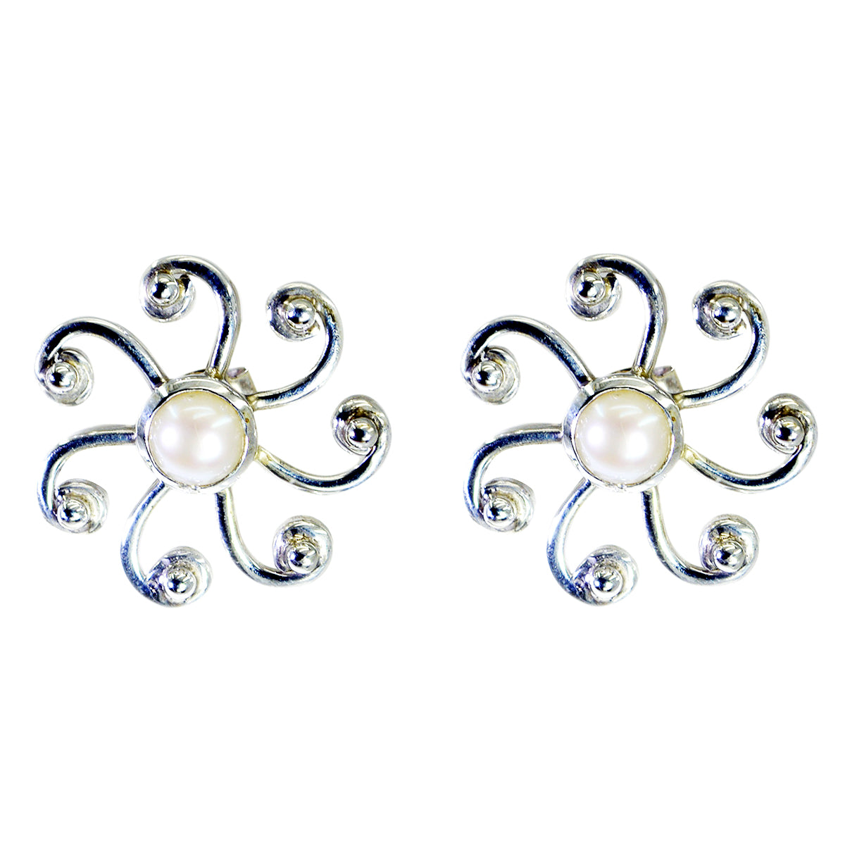 Lea White Dainty Solitaire Stud Earring