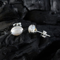 Rina White Delicate Solitaire Stud Earring