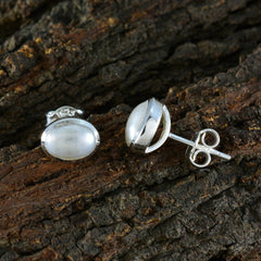 Rina White Delicate Solitaire Stud Earring