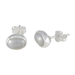 Rina White Delicate Solitaire Stud Earring