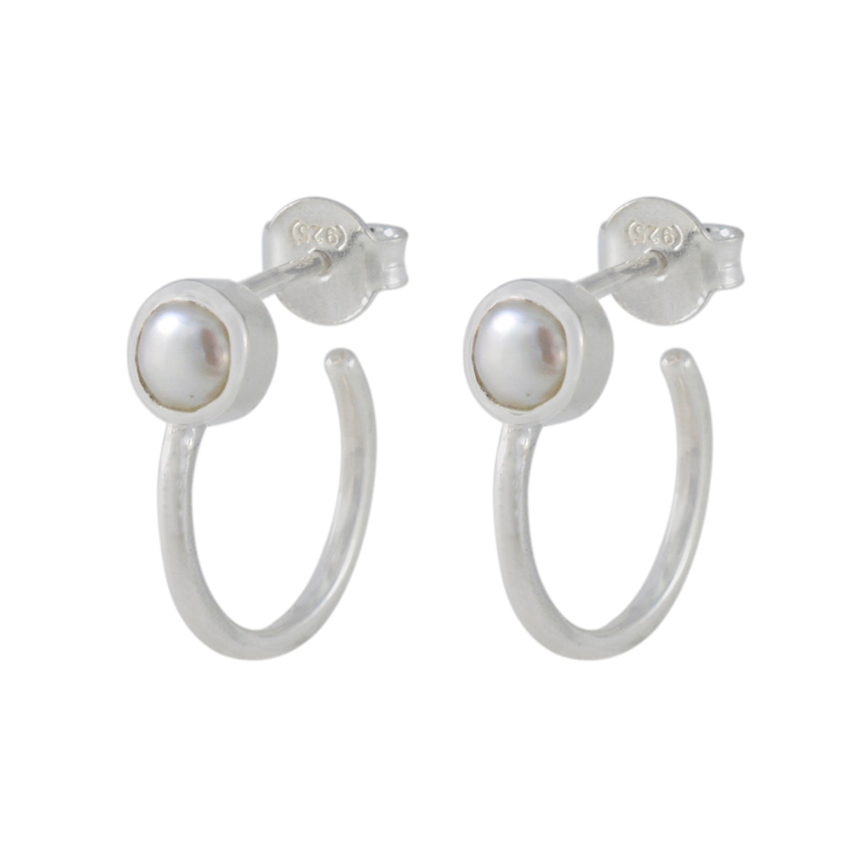 Julia White Delicate Solitaire Stud Earring Pearl White Stud
