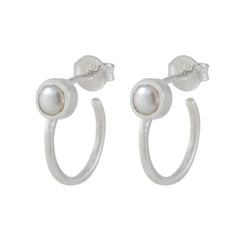 Julia White Delicate Solitaire Stud Earring Pearl White Stud