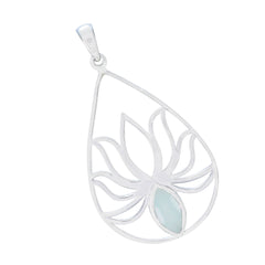 Eleanor Aqua Rope-Wire Dainty Pendant