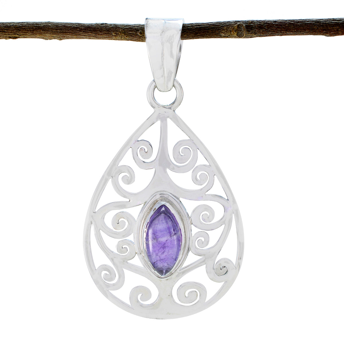 Ivy Purple Art-Deco Featherlight Pendant