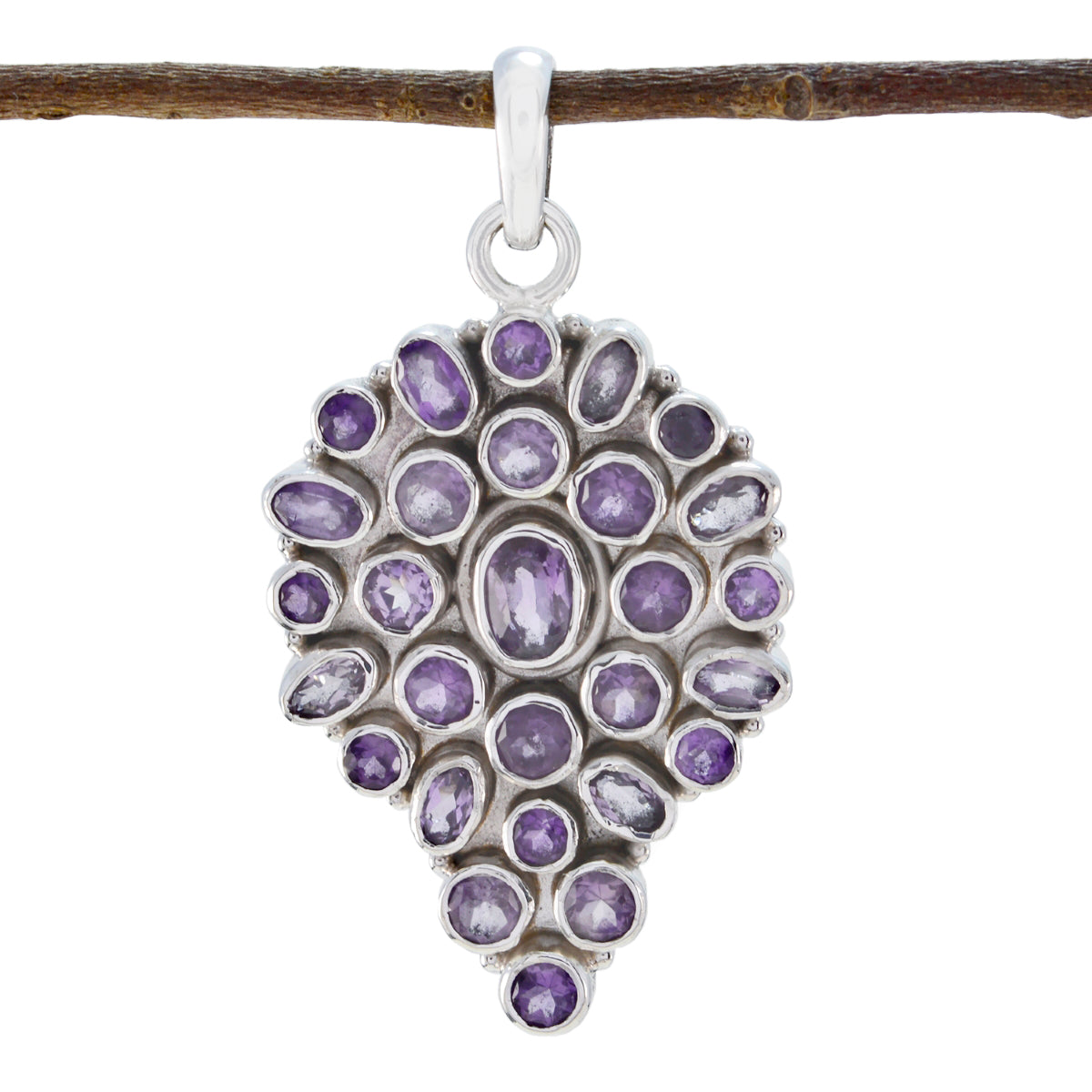 Inès Purple Sophisticated Statement Pendant Amethyst Purple Purple