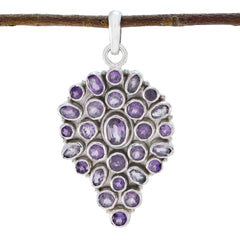 Inès Purple Sophisticated Statement Pendant Amethyst Purple Purple