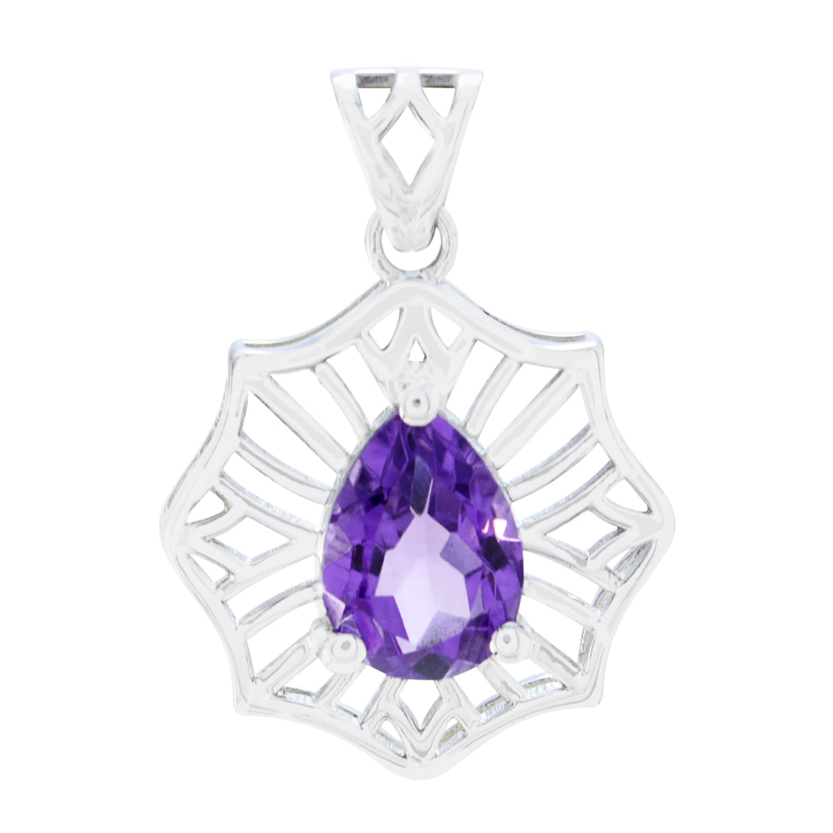 Camilla Purple Geometric Delicate Pendant Amethyst Purple Purple