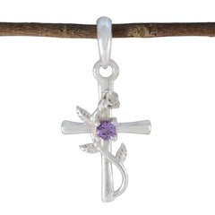 Ellie Purple Trendy Dainty Pendant Amethyst Purple Purple