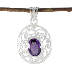 Lea Purple Art-Deco Eye-catching Pendant Amethyst Purple Purple