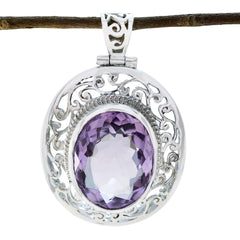 Nova Purple Geometric Chunky Pendant Amethyst Purple Purple