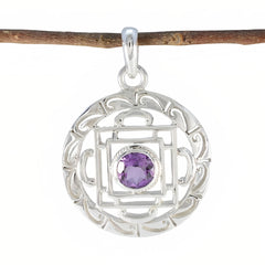 Isadora Purple Geometric Essential Pendant Amethyst Purple Purple