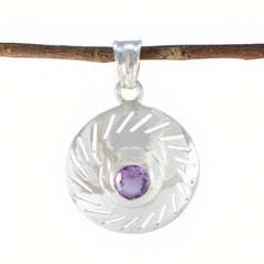 Ava Purple Art-Deco Tiny Pendant Amethyst Purple Purple