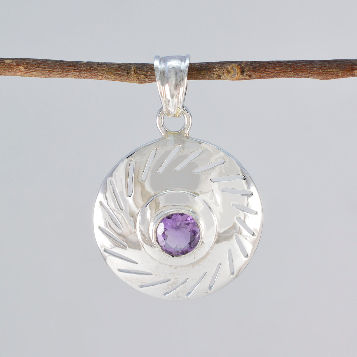 Ava Purple Art-Deco Tiny Pendant