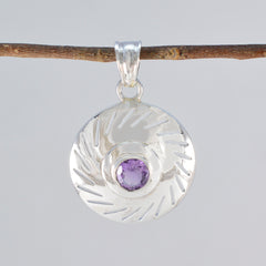 Ava Purple Art-Deco Tiny Pendant