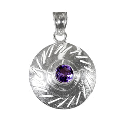 Ava Purple Art-Deco Tiny Pendant