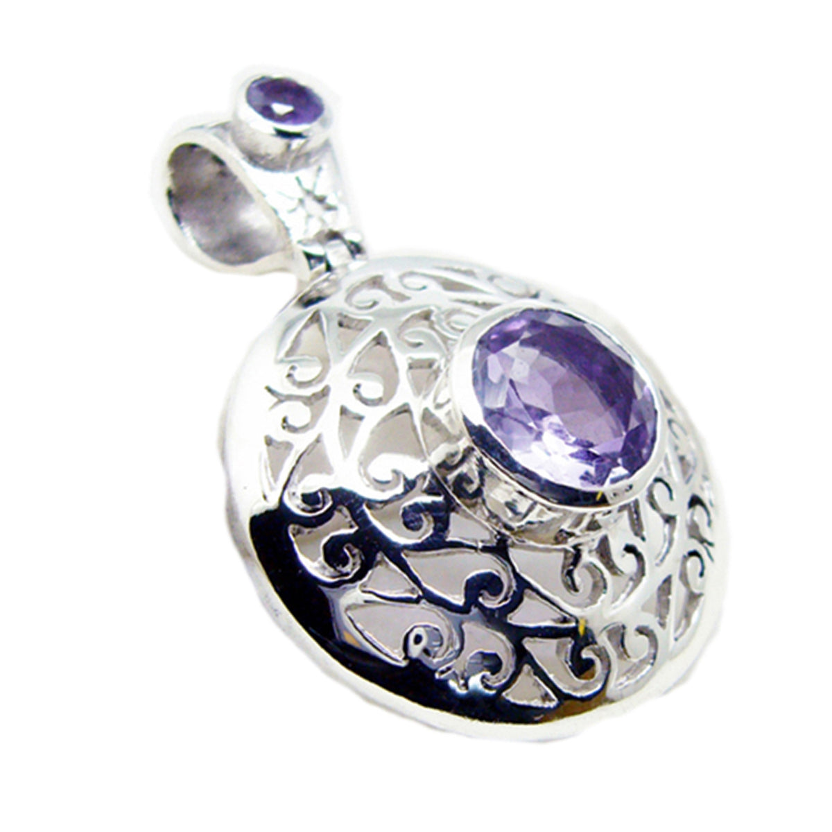 Bella Purple Geometric Statement Pendant