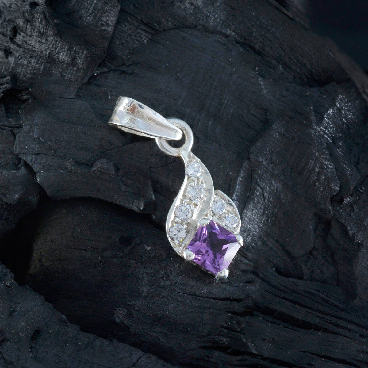 Antonia Purple Abstract Minimalist Pendant