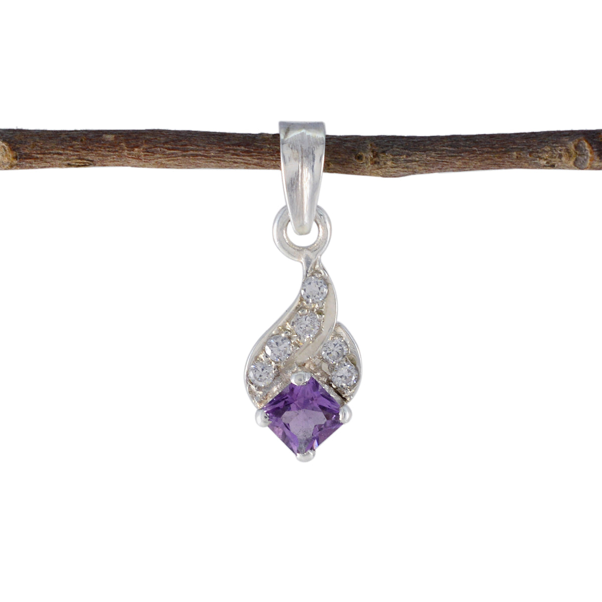 Antonia Purple Abstract Minimalist Pendant Amethyst Purple Purple