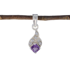 Antonia Purple Abstract Minimalist Pendant Amethyst Purple Purple