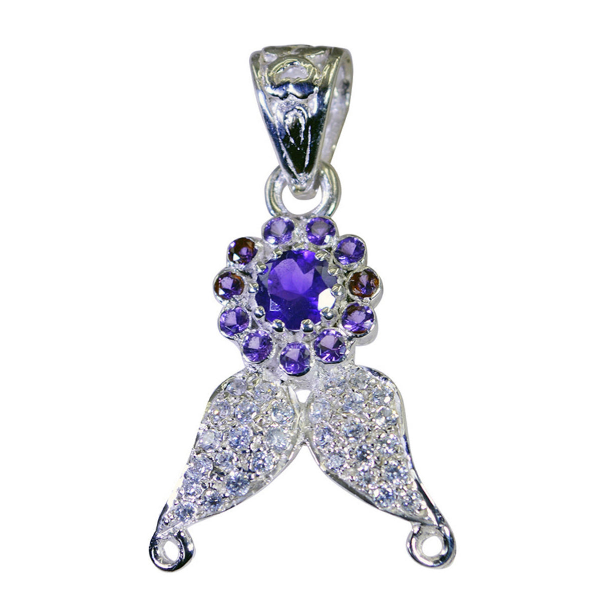 Abigail Purple Luxurious Edgy Pendant Amethyst Purple Purple