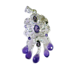 Aisha Purple Artisan Statement Pendant Amethyst Purple Purple