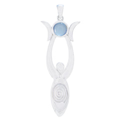 Clara Blue Eternity Whisper-thin Pendant Blue Chalcedony Blue Blue