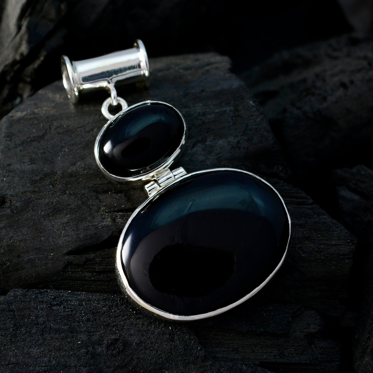 Josephine Black Bubble Statement Pendant