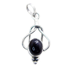 Zoe Black Rope-Wire Dainty Pendant Black Onyx Black Black