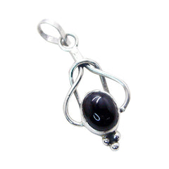 Zoe Black Rope-Wire Dainty Pendant