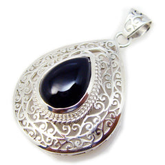 Aisha Black Retro Statement Pendant