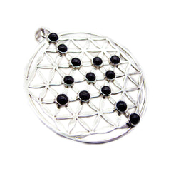 Nora Black Geometric Chunky Pendant Black Onyx Black Black