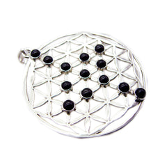 Nora Black Geometric Chunky Pendant