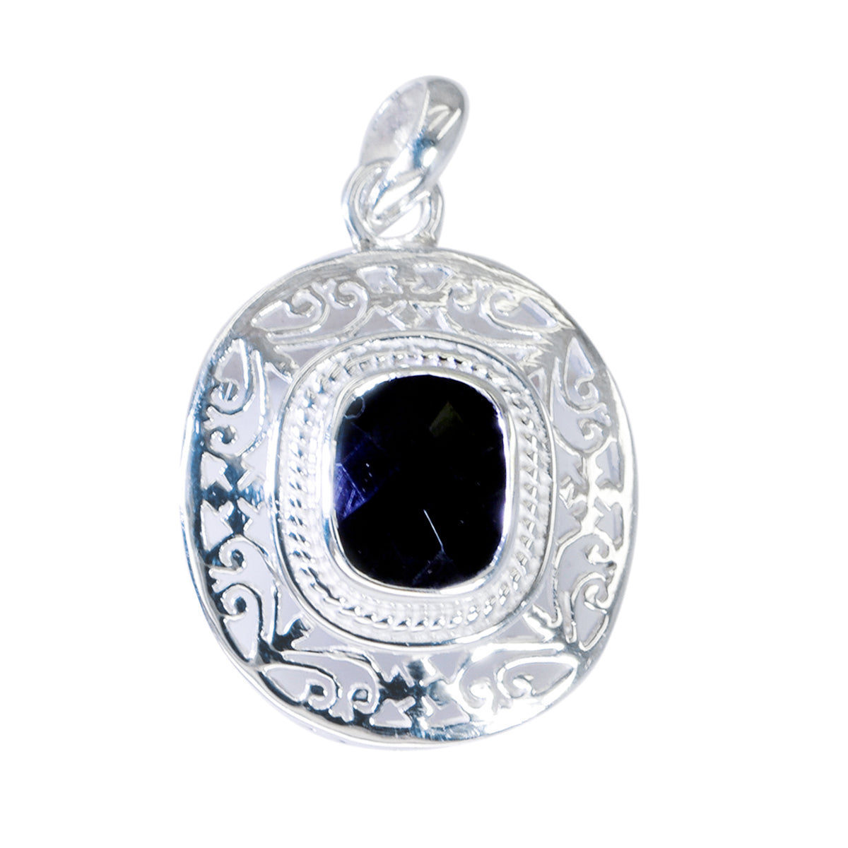 Hazel Black Retro Eye-catching Pendant Black Onyx Black Black