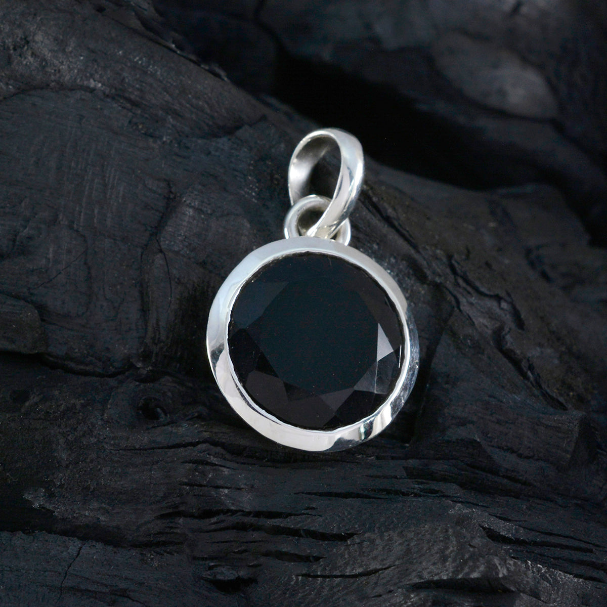 Lourdes Black Abstract Featherlight Pendant