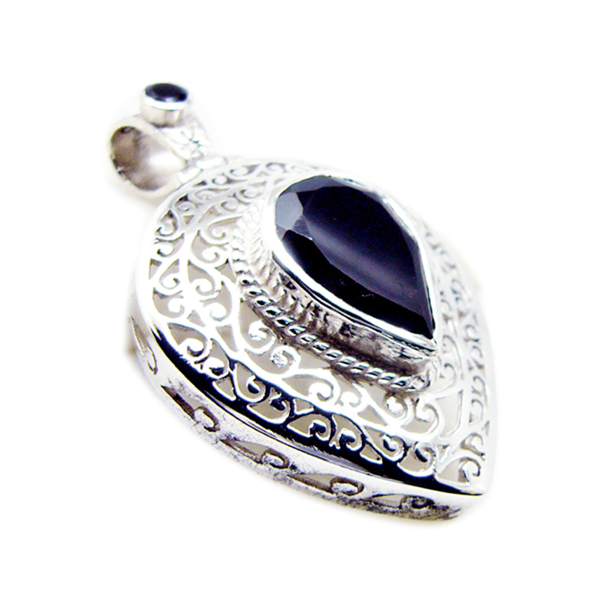 Bruna Black Geometric Statement Pendant