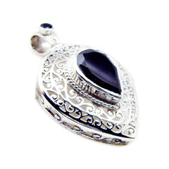 Bruna Black Geometric Statement Pendant