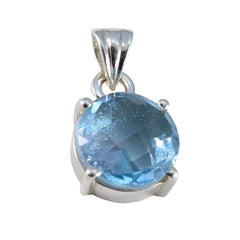 Aisha Blue Sophisticated Dainty Pendant Blue Topaz Blue Blue