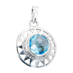 Aurora Blue Retro Edgy Pendant Blue Topaz Blue Blue